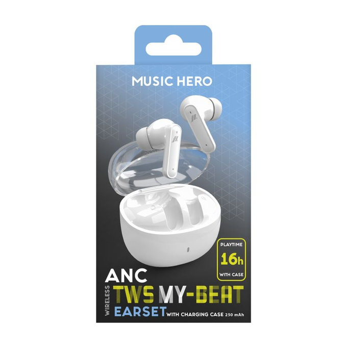 Music Hero - Bezdrátová sluchátka TWS MY-BEAT, bílá