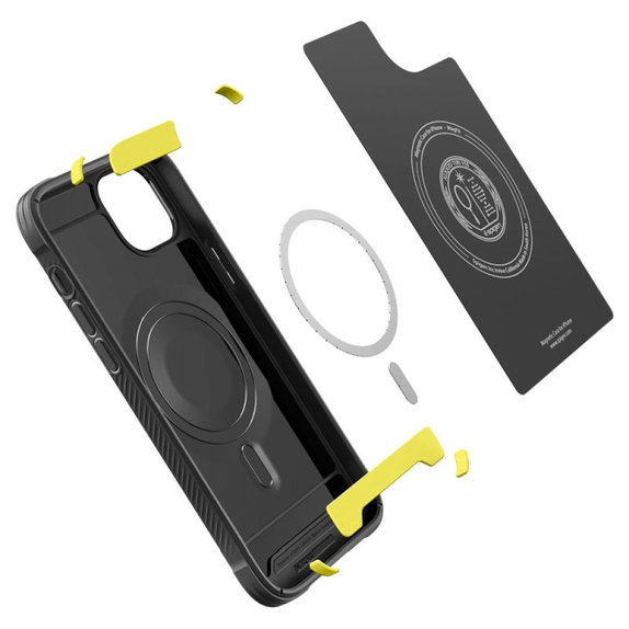 Spigen - Pouzdro Rugged Armor s MagSafe pro iPhone 14, Matte Black