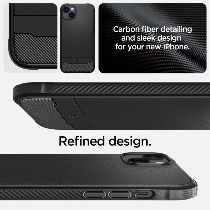 Spigen - Pouzdro Rugged Armor s MagSafe pro iPhone 14, Matte Black
