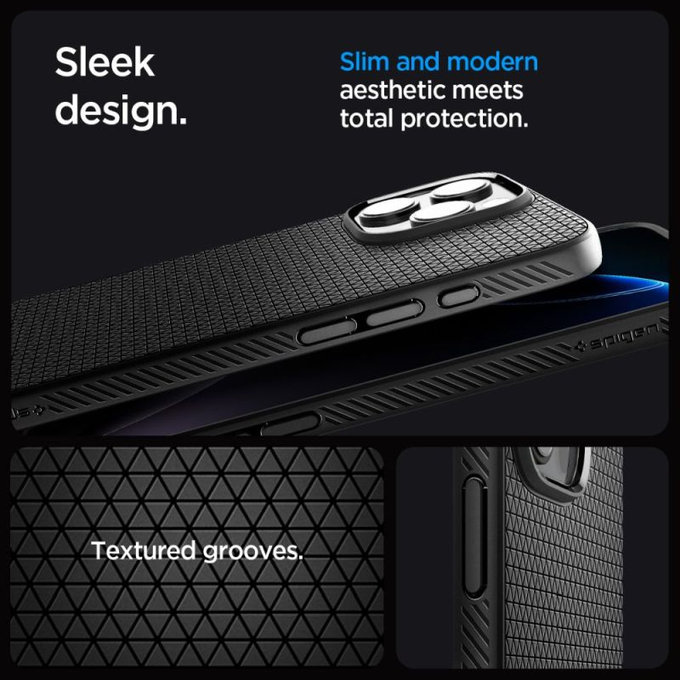 Spigen - Pouzdro Liquid Air "T" s MagSafe pro iPhone 16 Pro Max, Matte Black