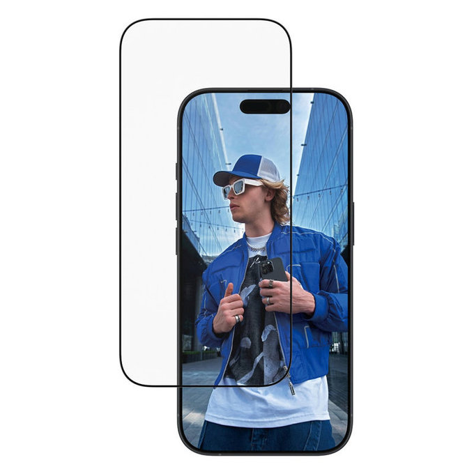 Tvrzené sklo UWF s aplikátorem pro iPhone 17/16 Pro, Černá, PanzerGlass