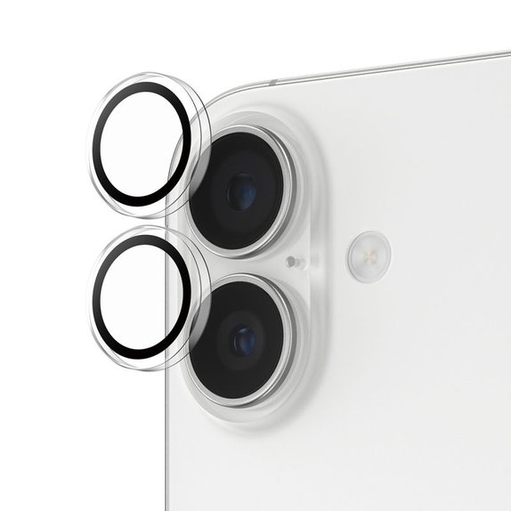 PanzerGlass - Ochranný kryt Objektívu Fotoaparátu Hoops pro iPhone 16, 16 Plus, 17, transparentní