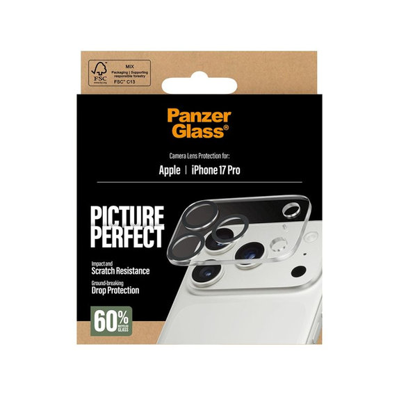 PanzerGlass - Ochranný kryt objektivu PicturePerfect pro iPhone 17 Pro, čirá