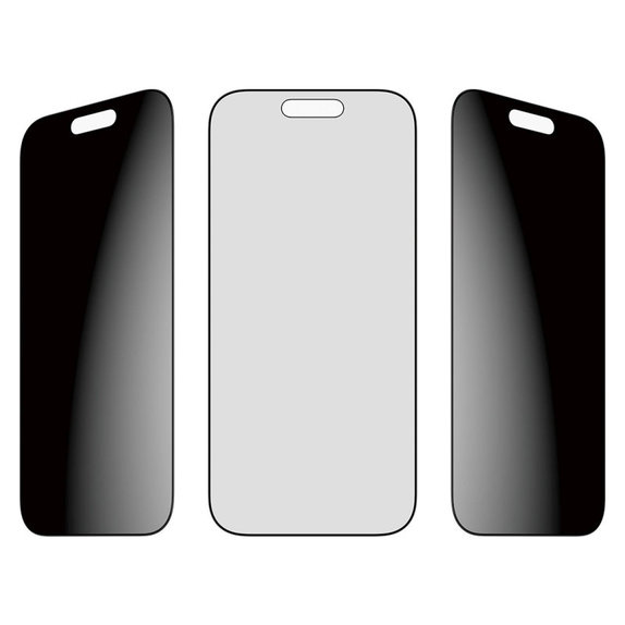 Tvrzené sklo UWF 2-Way Privacy s Fastfit pro iPhone 17/16 Pro, Černá, PanzerGlass