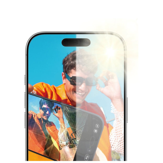 Tvrzené sklo Anti-Reflective s aplikátorem pro iPhone 17/16 Pro, Černá, PanzerGlass
