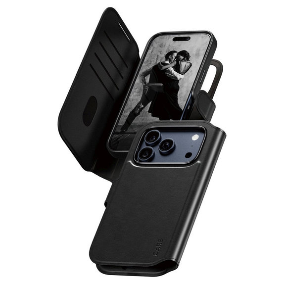 Pouzdro Wallet Tango Two-In-One s MagSafe pro iPhone 17 Pro, Černá, CARE