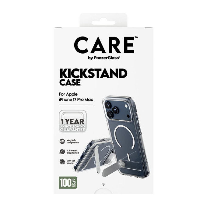 Pouzdro Kickstand pro iPhone 17 Pro Max, transparentní, PanzerGlass