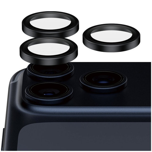 Ochranný kryt objektivu Hoops Ceramic II pro iPhone 17 Pro Max/17 Pro/16 Pro Max/16 Pro, Černá, PanzerGlass