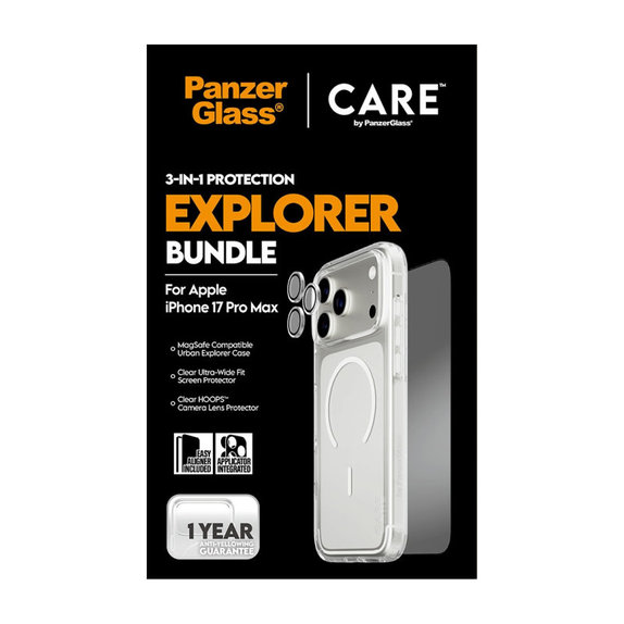 Bundle 3v1 Explorer pro iPhone 17 Pro Max, PanzerGlass