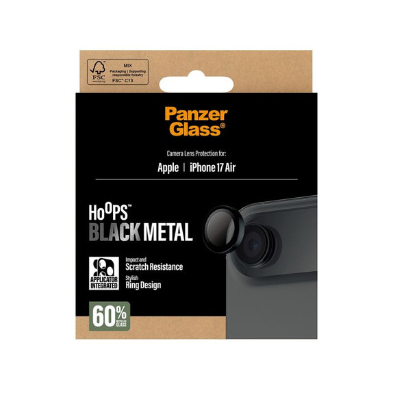PanzerGlass - Ochranný kryt objektívu Hoops pro iPhone Air, černá