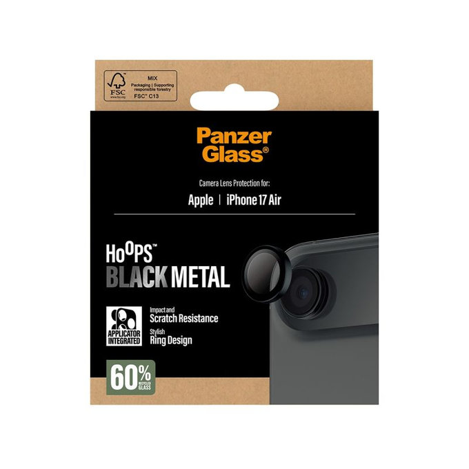 PanzerGlass - Ochranný kryt objektívu Hoops pro iPhone Air, černá