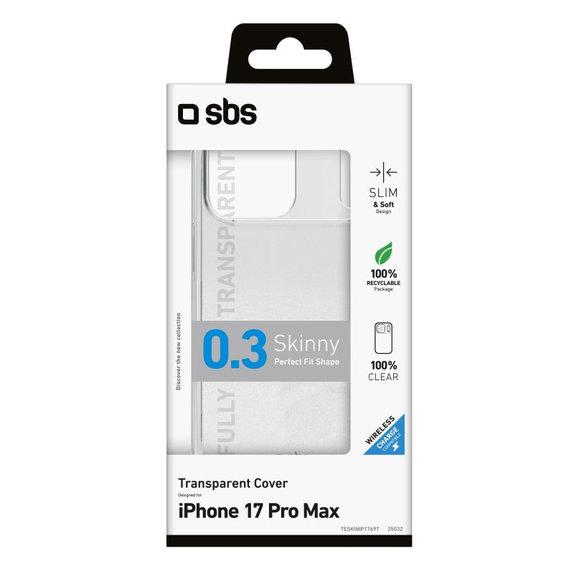SBS - Pouzdro Skinny pro iPhone 17 Pro Max, transparentní