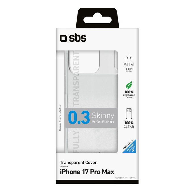 SBS - Pouzdro Skinny pro iPhone 17 Pro Max, transparentní