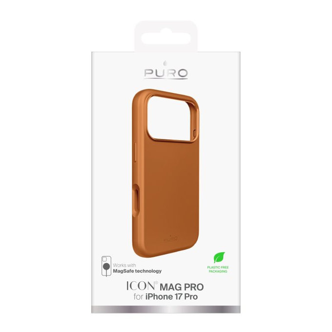 PURO - Pouzdro ICON MAG PRO s MagSafe pro iPhone 17 Pro, oranžová