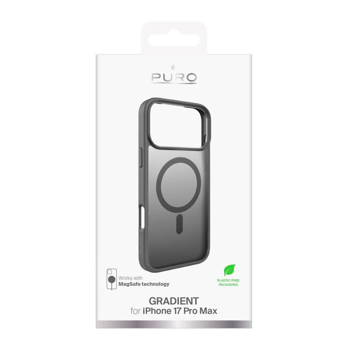 PURO - Pouzdro Gradient s MagSafe pro iPhone 17 Pro Max, tmavě šedá