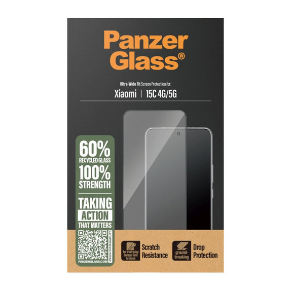 Tvrzené sklo UWF pro Xiaomi 15C/15C 5G, Černá, PanzerGlass