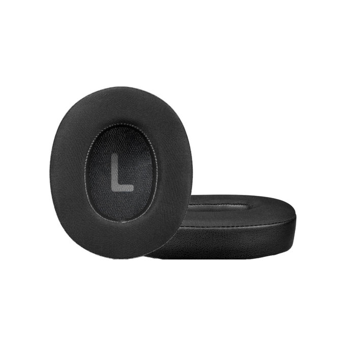 Náhradní Náušníky pro JBL Tune 700BT, 710BT, Paměťová pěna + Kůže + Textil, Černé, Chladivý gel, 1 pár