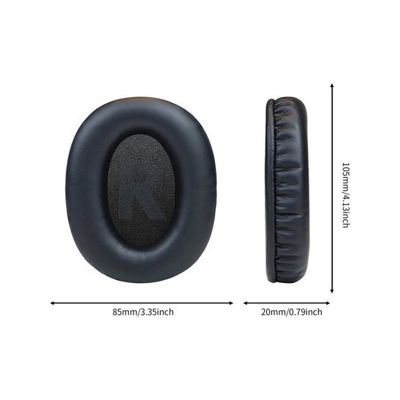 Náhradní Náušníky pro Logitech G Pro X, Paměťová pěna + PU kůže, Černé, 1 pár