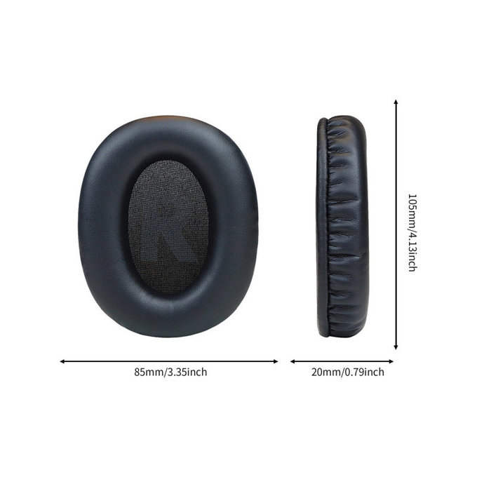 Náhradní Náušníky pro Logitech G Pro X, Paměťová pěna + PU kůže, Černé, 1 pár