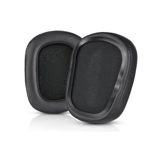 Náhradní Náušníky pro Logitech G633 Artemis, G933 Artemis, Paměťová pěna + Kůže, Černé, 1 pár