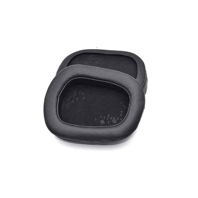 Náhradní Náušníky pro Logitech G633 Artemis, G933 Artemis, Paměťová pěna + Kůže, Černé, 1 pár