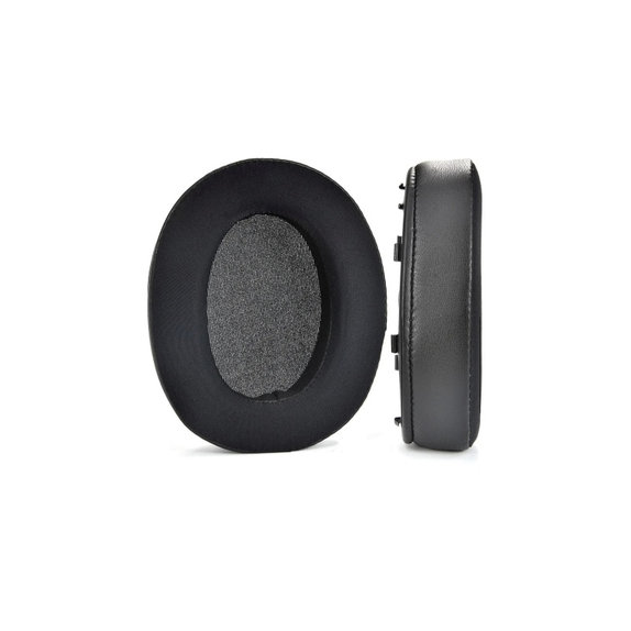 Náhradní Náušníky pro Sony WH-XB910N, Paměťová pěna + Textil + Kůže, Černé, Chladivý gel, 1 pár