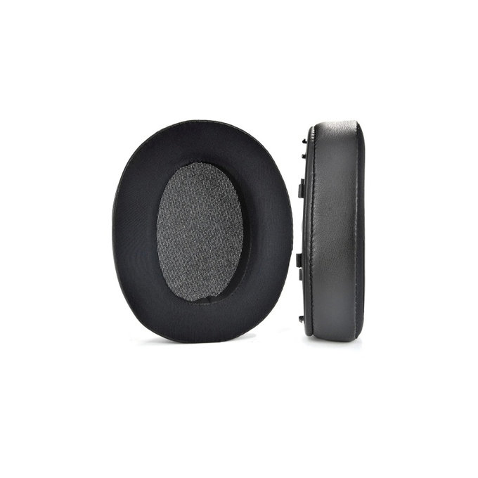 Náhradní Náušníky pro Sony WH-XB910N, Paměťová pěna + Textil + Kůže, Černé, Chladivý gel, 1 pár