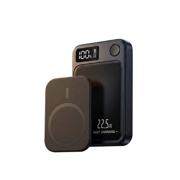 FixPremium - MagSafe PowerBank 5000mAh s LED Displejem, černá