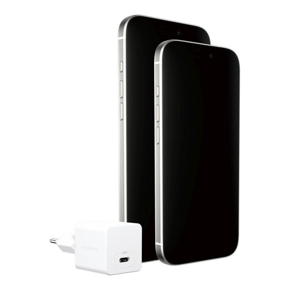 Cestovní adaptér Grand Prix USB-C, GaN, 30 W PD, stříbrnobílý, empower