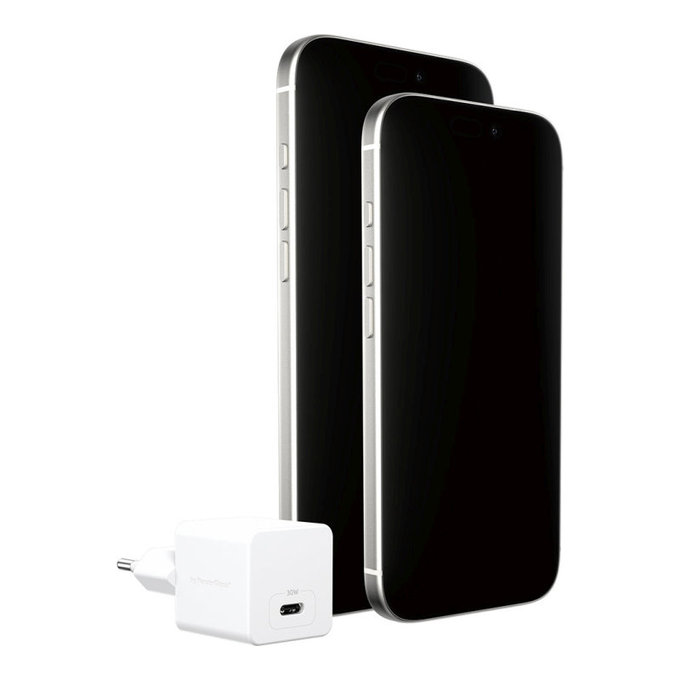 Cestovní adaptér Grand Prix USB-C, GaN, 30 W PD, stříbrnobílý, empower