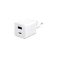 Cestovní adaptér Grand Prix USB-C/USB-A, GaN, 35 W PD, stříbrnobílý, empower