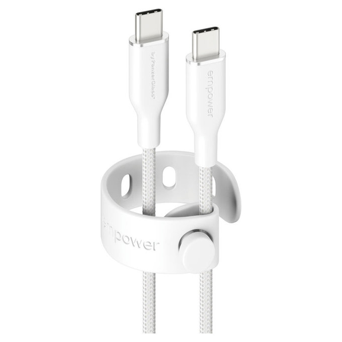 Kabel USB-C, 60 W, Racing, 1,2 m, stříbrnobílý, empower