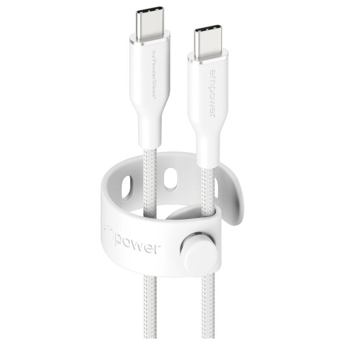 Kabel USB-C, 60 W, Racing, 2 m, Stříbrnobílá, empower
