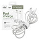 Kabel USB-C, 240 W, Racing, 1,2 m, stříbrnobílý, empower