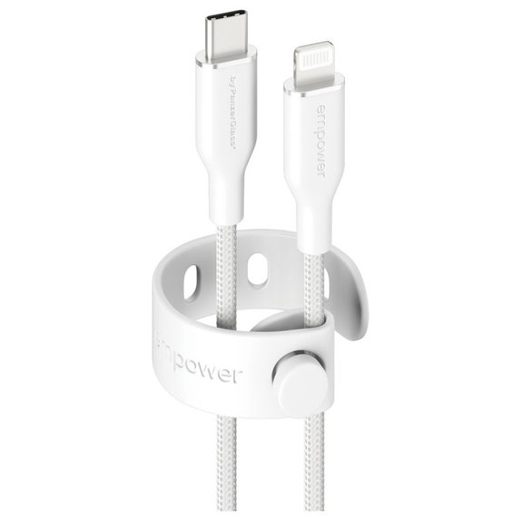 Kabel USB-C/Lightning, 60 W, Racing, 1, 2 m, Stříbrnobílá, empower