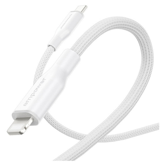 Kabel USB-C/Lightning, 60 W, Racing, 1, 2 m, Stříbrnobílá, empower