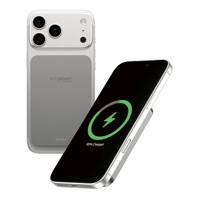 Bezdrátová PowerBank 5000 mAh, 20 W, kompatibilní s MagSafe, Qi2/USB-C, titánová, empower