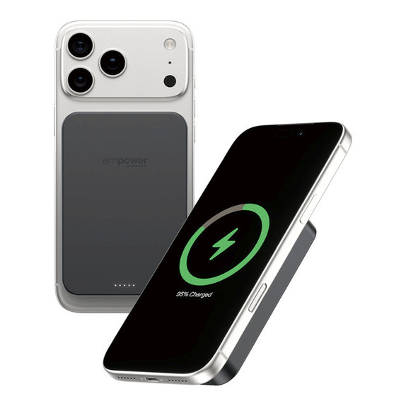 Bezdrátová PowerBank 10000 mAh, 20 W, kompatibilní s MagSafe, Qi2/USB-C, Space Black, empower