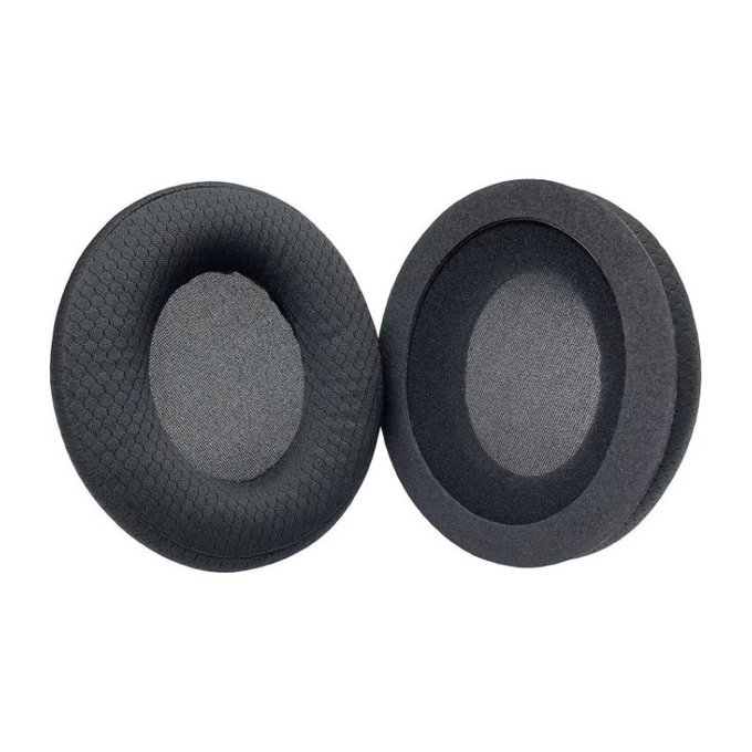 Náhradní Náušníky pro Kingston HyperX Stinger Core, Paměťová pěna + Textil, Černé, 1 pár