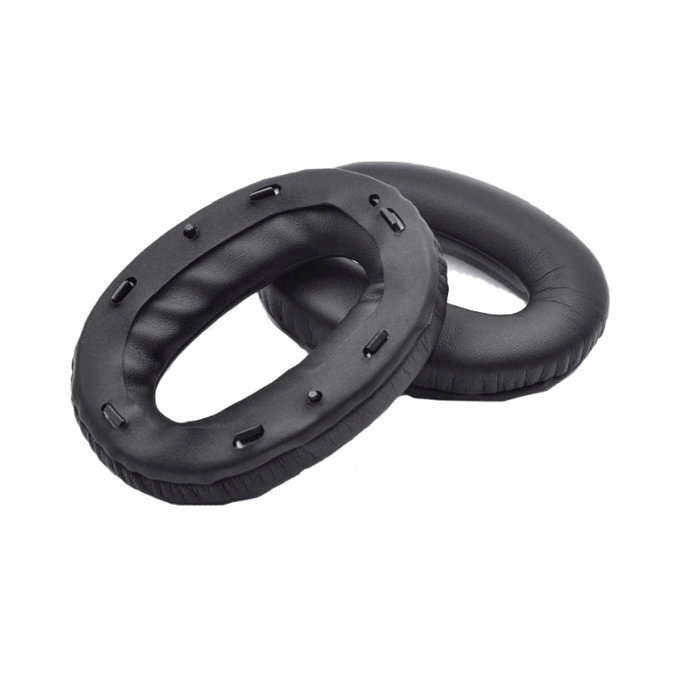 Náhradní Náušníky pro Sony MDR-1000X, WH-1000XM2, Paměťová pěna + PU kůže, Černé, 1 pár