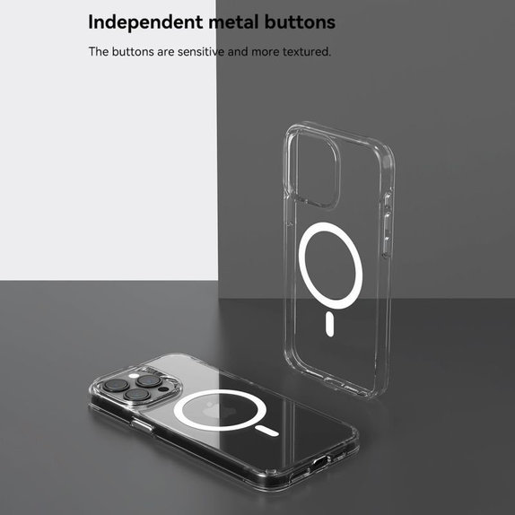 Pouzdro Elemental s MagSafe pro iPhone 15, Transparentní, Devia