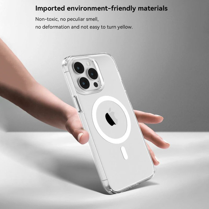 Pouzdro Elemental s MagSafe pro iPhone 15 Pro Max, Transparentní, Devia