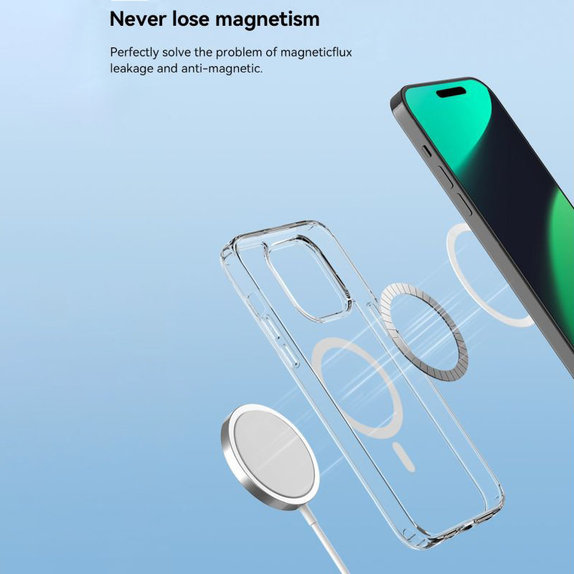 Pouzdro Clear s MagSafe pro iPhone 15 Plus, Transparentní, Devia