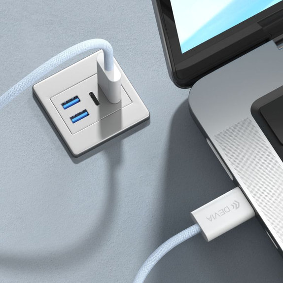 USB-C / USB-C kabel Smart, PD 60W, 1m, bílá, Devia