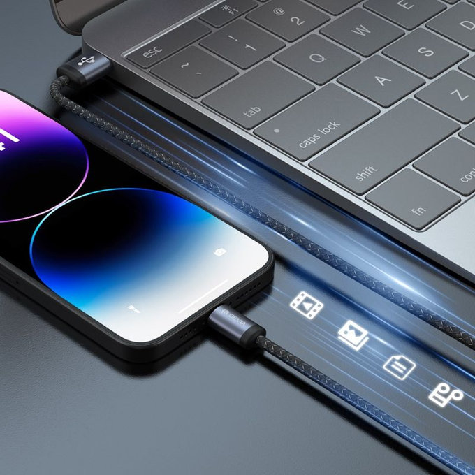 Lightning / USB kabel Gracious, 2,4A, 2m, černá, Devia