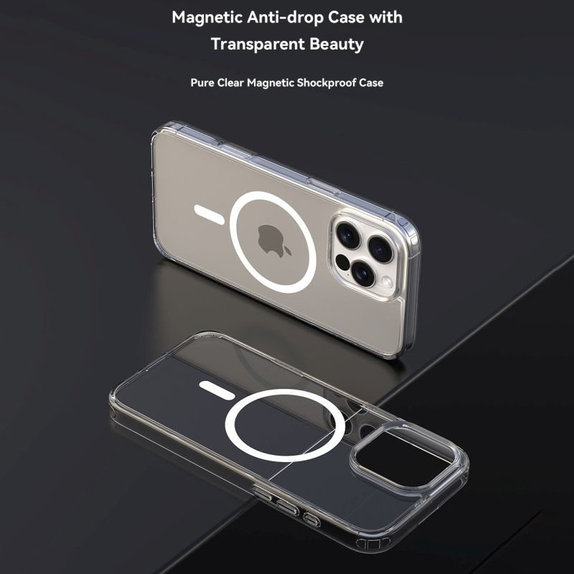 Pouzdro Clear s MagSafe pro iPhone 16 Plus, Transparentní, Devia