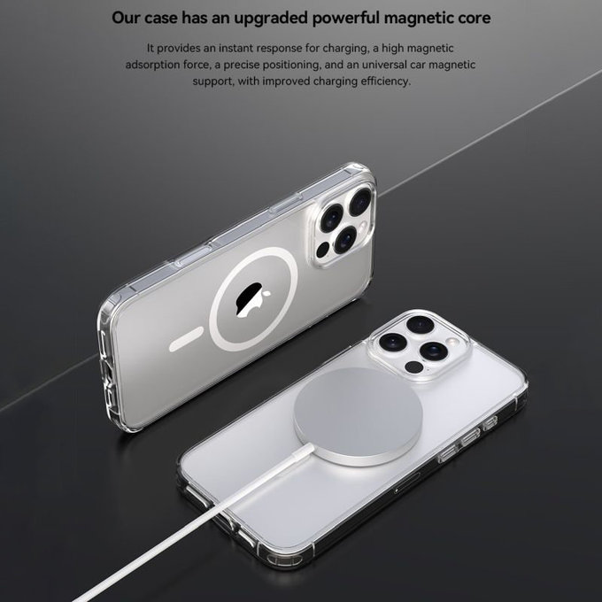 Pouzdro Clear s MagSafe pro iPhone 16 Pro Max, Transparentní, Devia