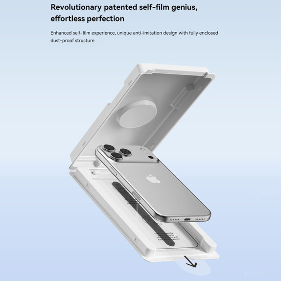 Tvrzené sklo FullCover s aplikátorem pro iPhone 17, Devia
