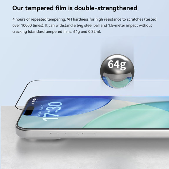 Tvrzené sklo FullCover s aplikátorem pro iPhone 17, Devia