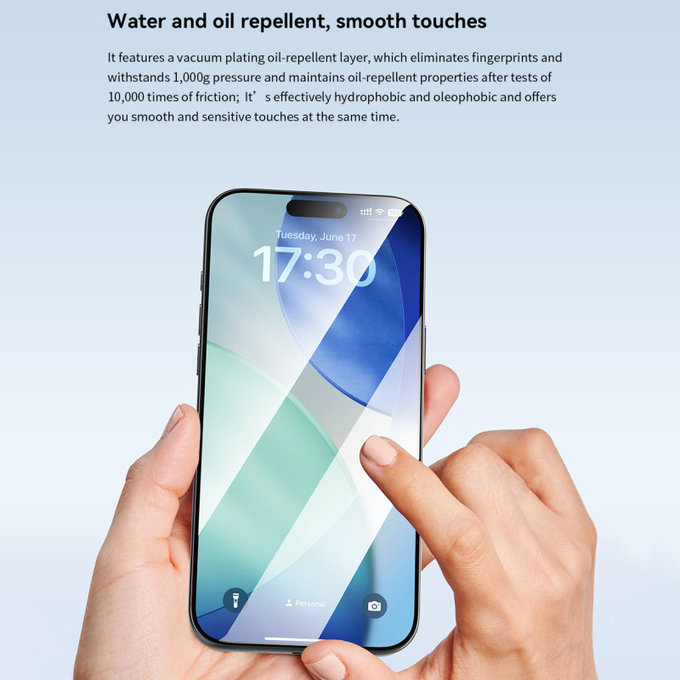 Tvrzené sklo FullCover s aplikátorem pro iPhone 17 Pro, Devia